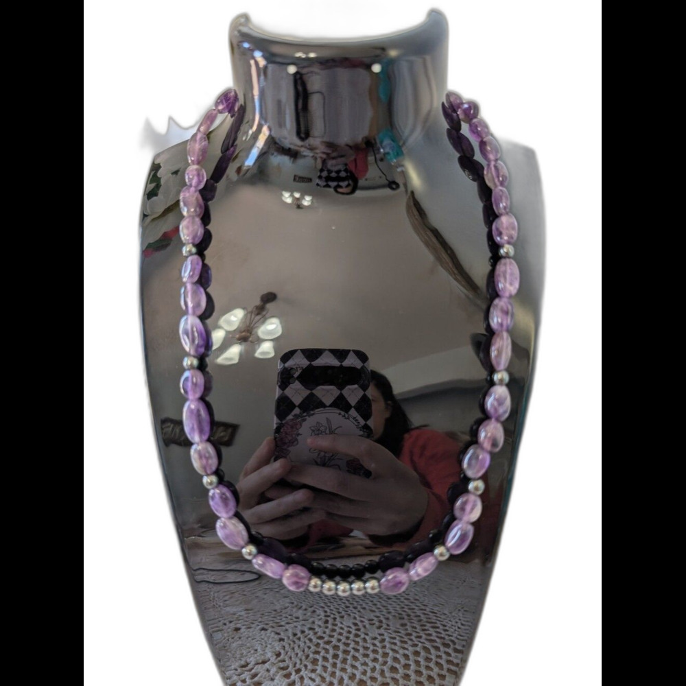 Handmade Amethyst And Hematite Necklace